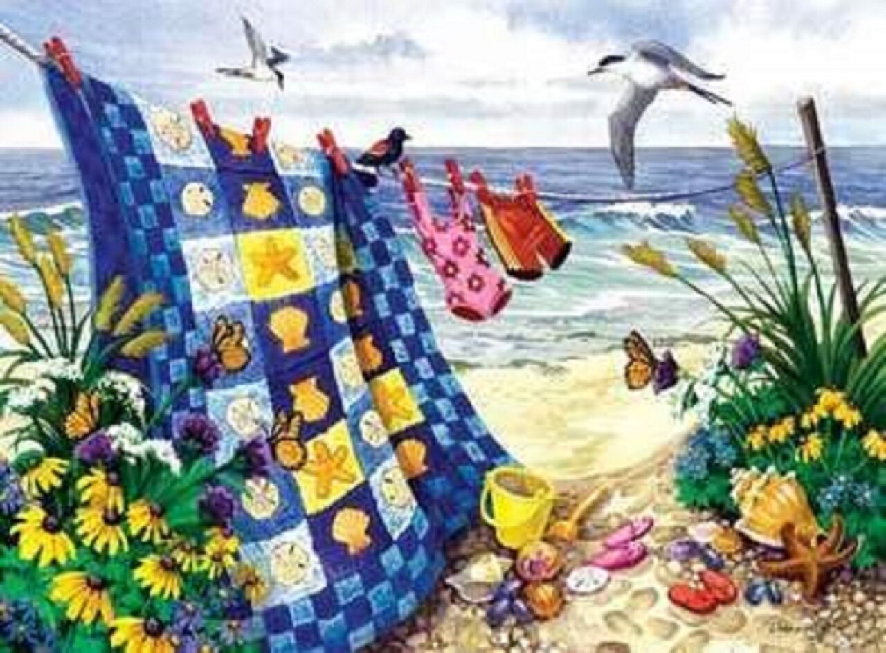 Sunsout Seaside Summer 500 pc Large Pieces Jigsaw Puzzle 62956